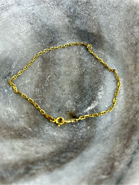Jewelry - Gold Link Chain Anklet/Bracelet - Elegant Thin Figaro Style